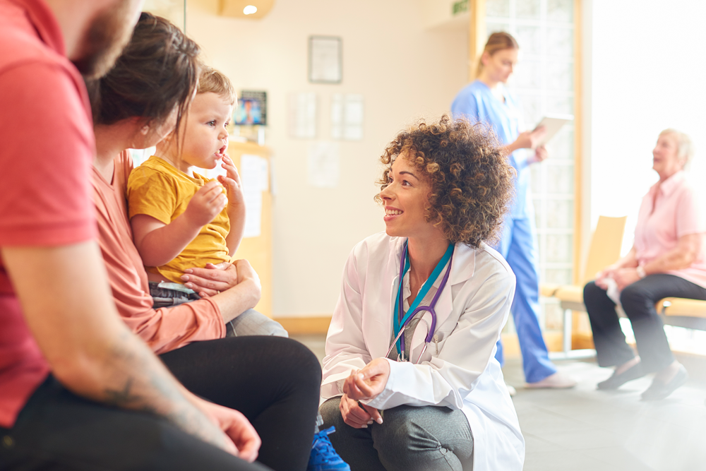 Doctor discussing with patients